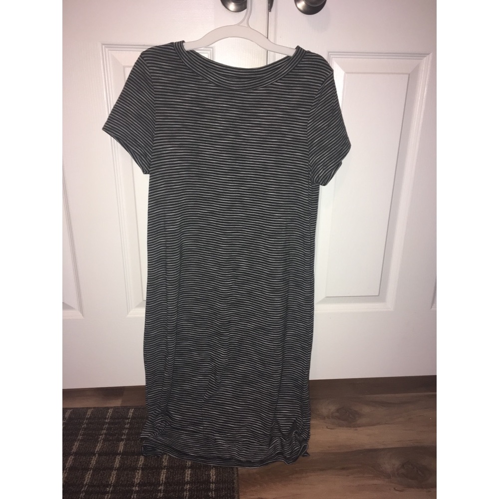 Black & White Striped T-Shirt Dress